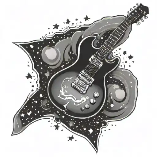 A Rock And Roll Guitar Surrounded By A Galaxy Of Stars