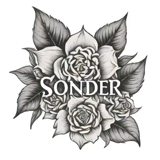 The Word Sonder With Flowers Wrapped