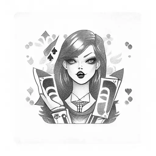 Gangster Women Gun Playing Cards