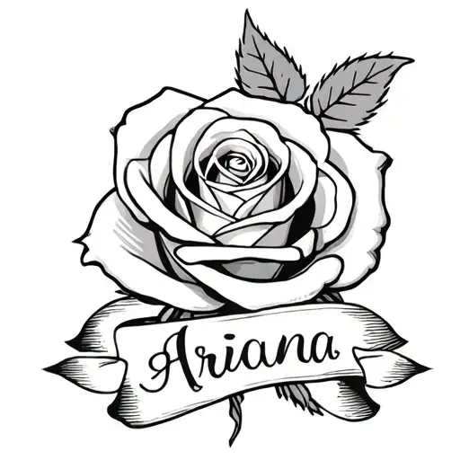 Rose With Ariana Name Written