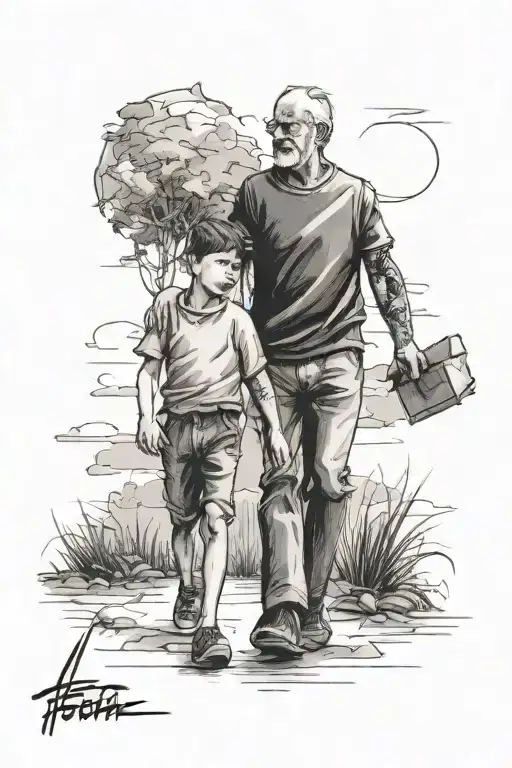 Son And Father Walking