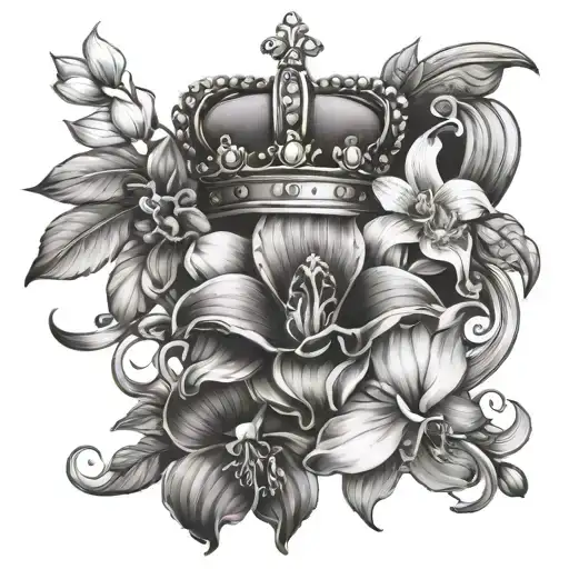 Crown And Orchid Intertwined