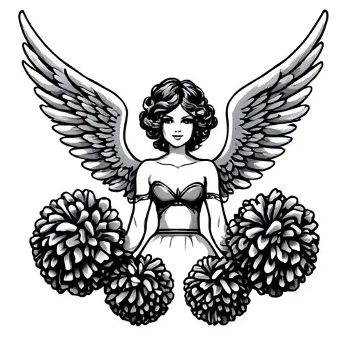 Valencia Cheer Pom Poms And Angel Wings
