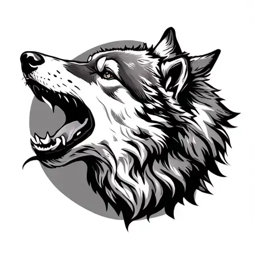 Wolf Barking At The Moon