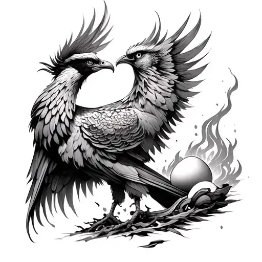 Phoenix Reviving Its Ashes And Eggs