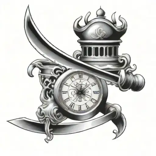 Katana And Stop Watch