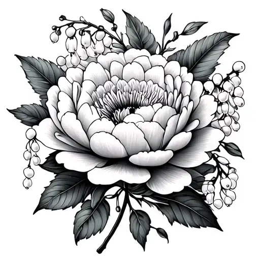 Peony Chrysanthemum Lily Of The Valley Hawthorn