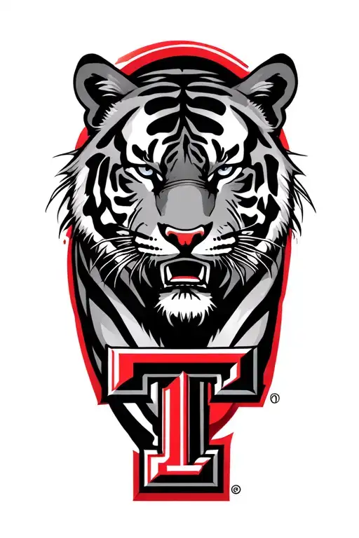 Tiger And Texas Tech Red Raiders Logo Morphed
