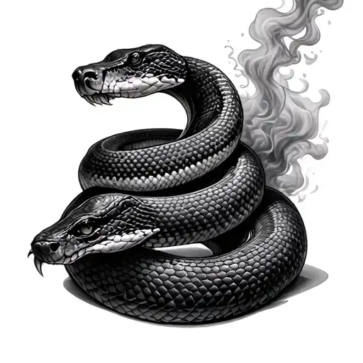 A Snake Comming Out Of Smoke