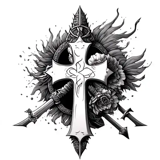 Chest Piece Half Samurai Half Christian Cross