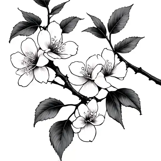 Black Cherry Blossom Branch