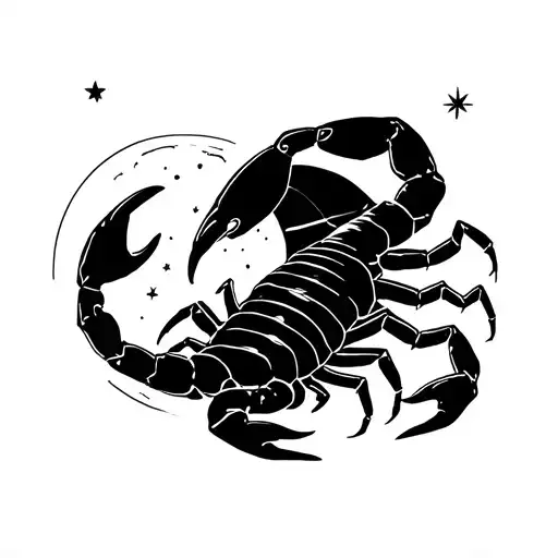 Scorpion With Full Moon And Star Concelation Of Libra Minimal Aesthetic And Gothic