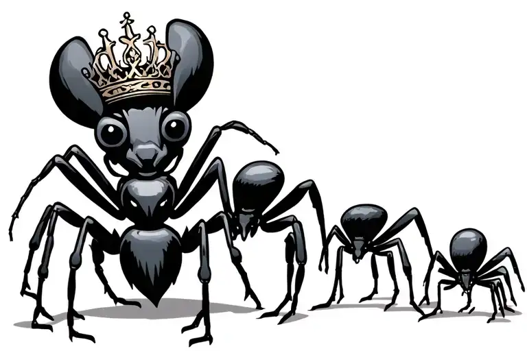King Ant With His Royal Family Standing Next To Him
