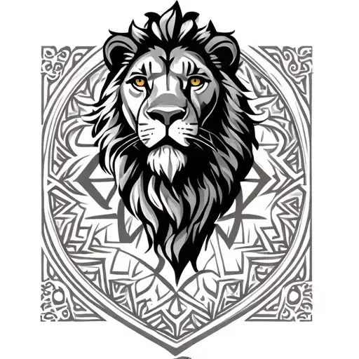 Moroccan Royal Symbol With A Lion Head