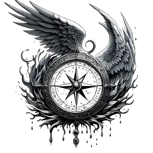 Achilles Wings Compass Surrounded My Rain