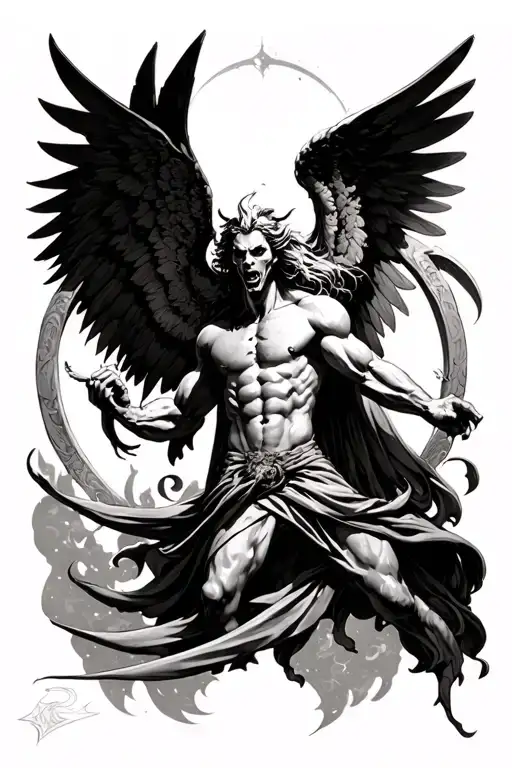 Arch Angel Michael Killing Demon