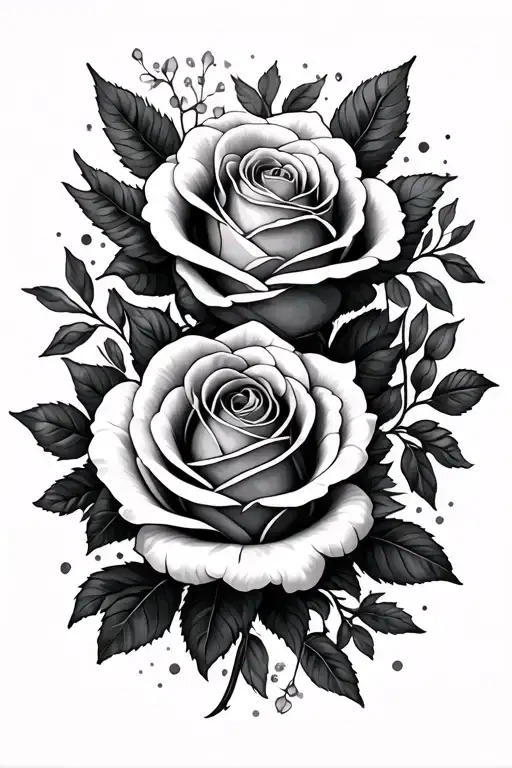 Roses And Flowers And Momey Tattoo
