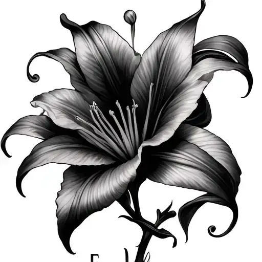 The Name Elnora As The Steam Of A Lily And The Flower To Come Out Of The E