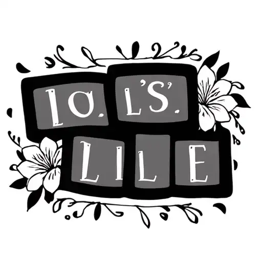 Baby Blocks With Name Written Surrounded By Lillie's