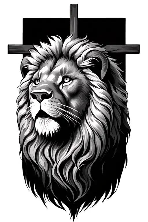 Lion With A Christian Background