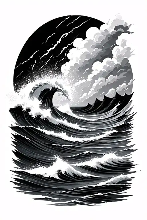 Windy Sea Background Black And White