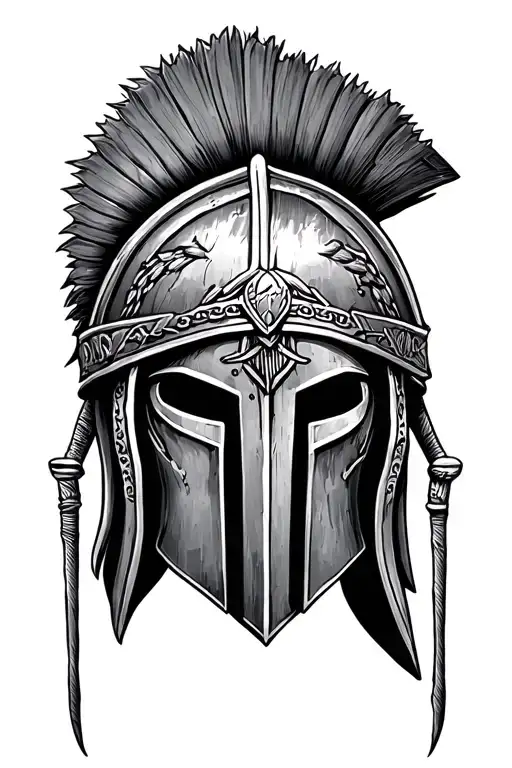 Molon Labe Spartan Helmet Adorned Realistic Thigh