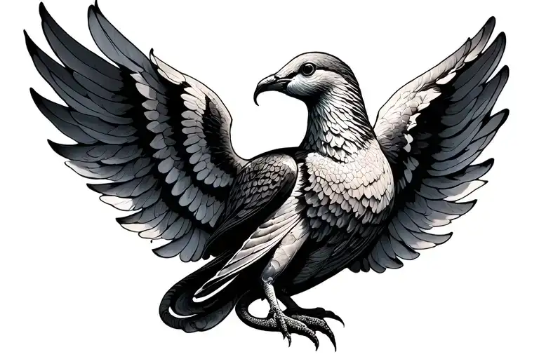 Wide Dove Wings With Snake Skin