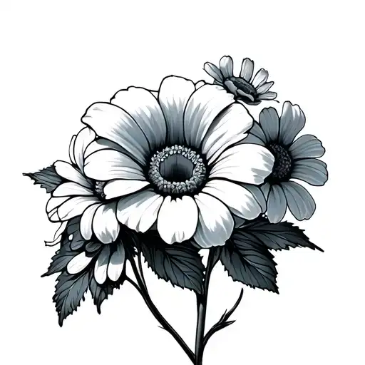 Daisy Flower With A Morning Glory Flower Bouquet