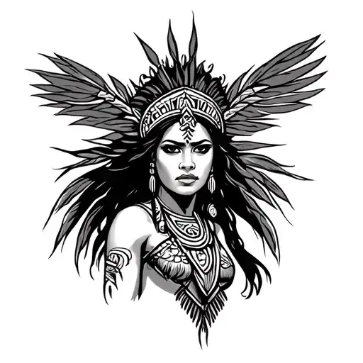 Taino Puerto Rican Warrior Princess Full Body