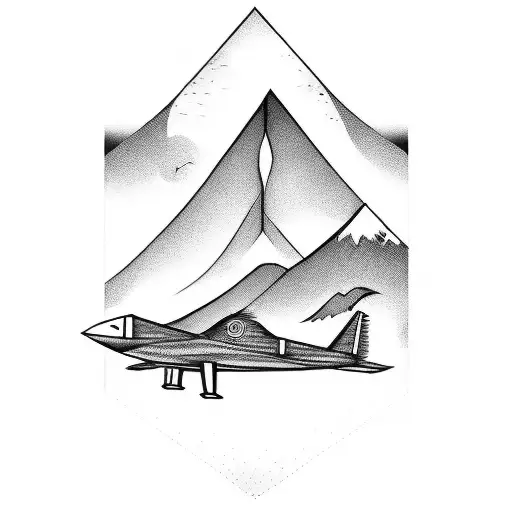 A Paper Airplane Flying Over A Mountain Landscape