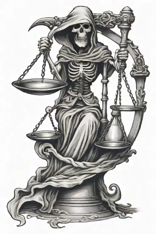 Hourglass With A Grim Reaper Aitting On Top Of It Bored Reading While Waiting