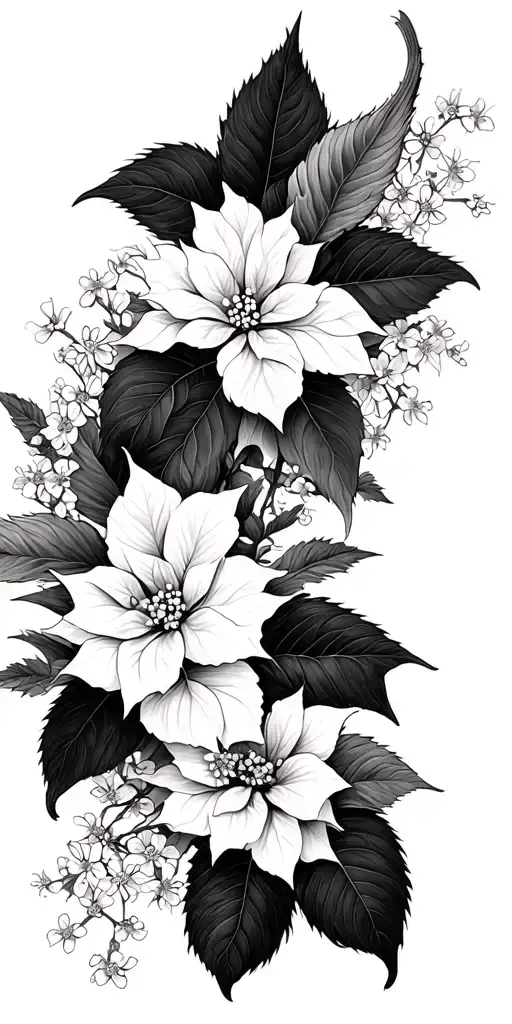 Koi Poinsettia And Gypsophila