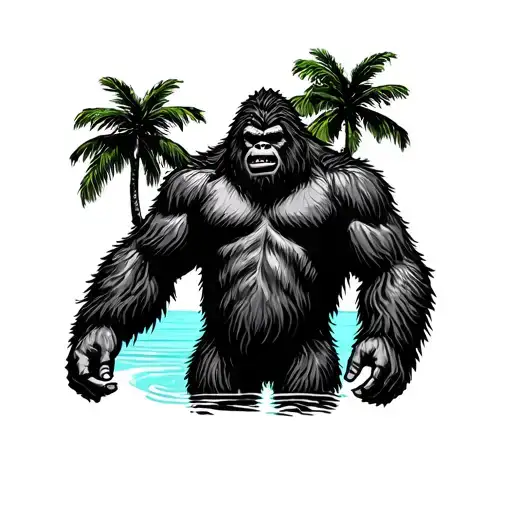 Bigfoot In Hawaii Shirt
