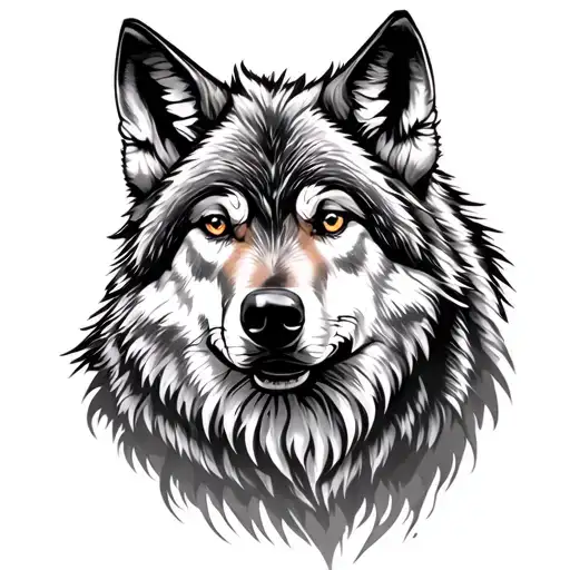 Side Face Wolf Standing