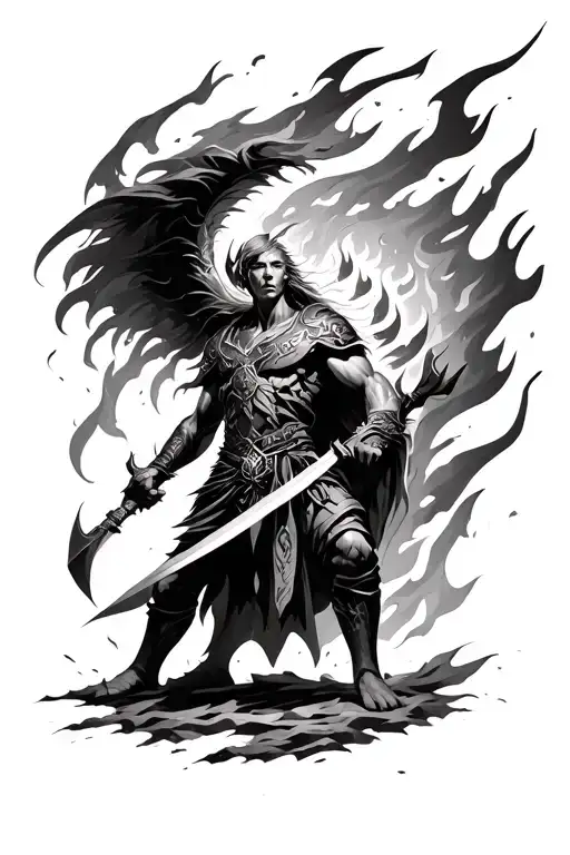 Warrior Rising From The Fire
