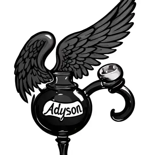 A Bong With Angel Wings And The Name Adyson