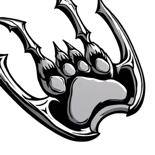 Trident Dog Paw Print