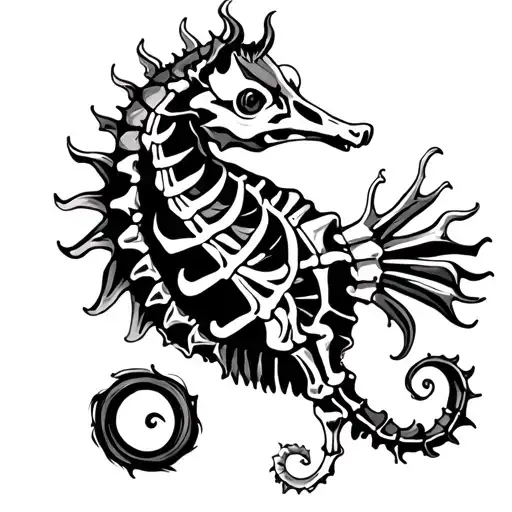 Seahorse With Skeleton