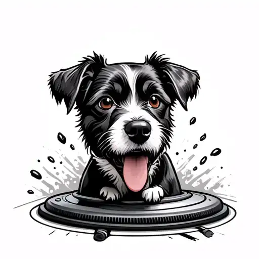 A Dog Coming Out Of A Hoover