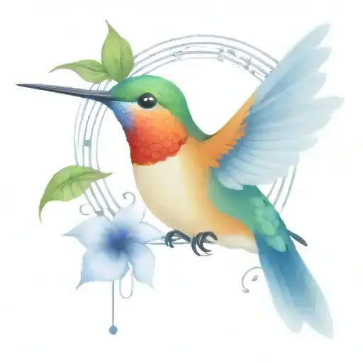 Hummingbird With Music Notes
