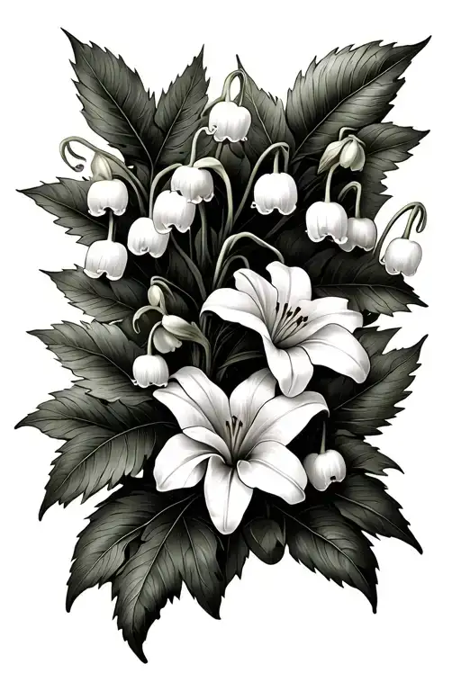 Lily Of The Valley Hawthorne And Taurus Zodiac Symbol