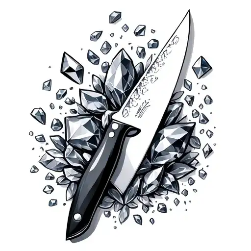 Chef Knife Gems Scattered
