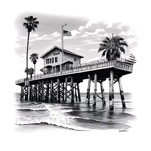 California Sacramento And Trout And Huntington Beach Pier