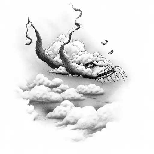 Writing With Clouds On Background