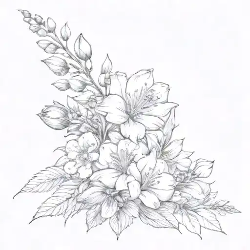 February May July November Birth Flower Bouquet