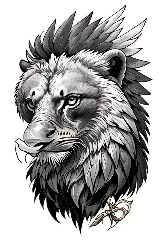 Lion Eagle And Bear Surrounded