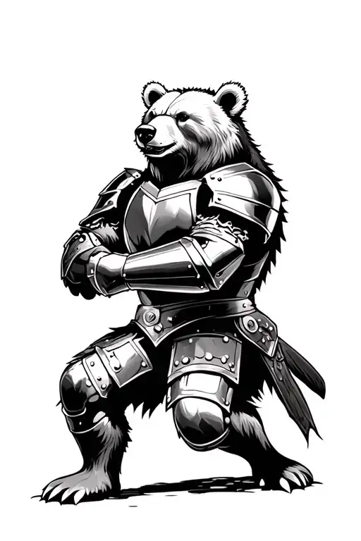 Bear In Armour Fighting