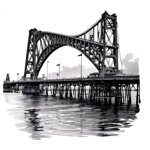 California Sacramento Bridge And Huntington Beach Pier