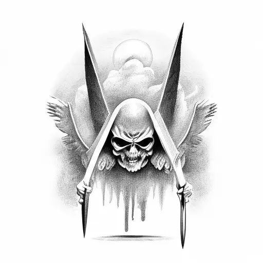 Michael The Arch Angel Stabbing Satan