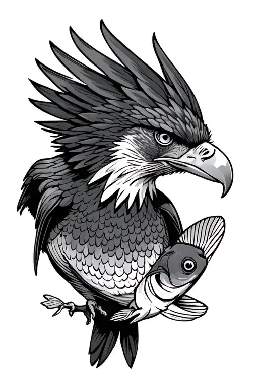 Eagle Eating Fish